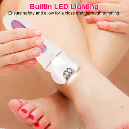 1Pc 5 In 1 Electric Body Epilator Rechargeable Women's Grooming Kit Epilator Shaver Facial Brush Callus Remover 5 Point Massager With LED Light LED Display Charging Base